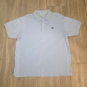 Lacoste Classic Fit Polo Shirt Light Blue Short Sleeve Crocodile Logo XL